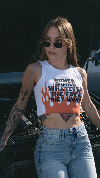 PREORDER Women Doing Whatever Flame Crop Tank
