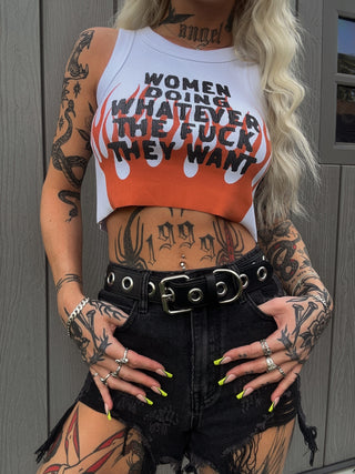 PREORDER Women Doing Whatever Flame Crop Tank