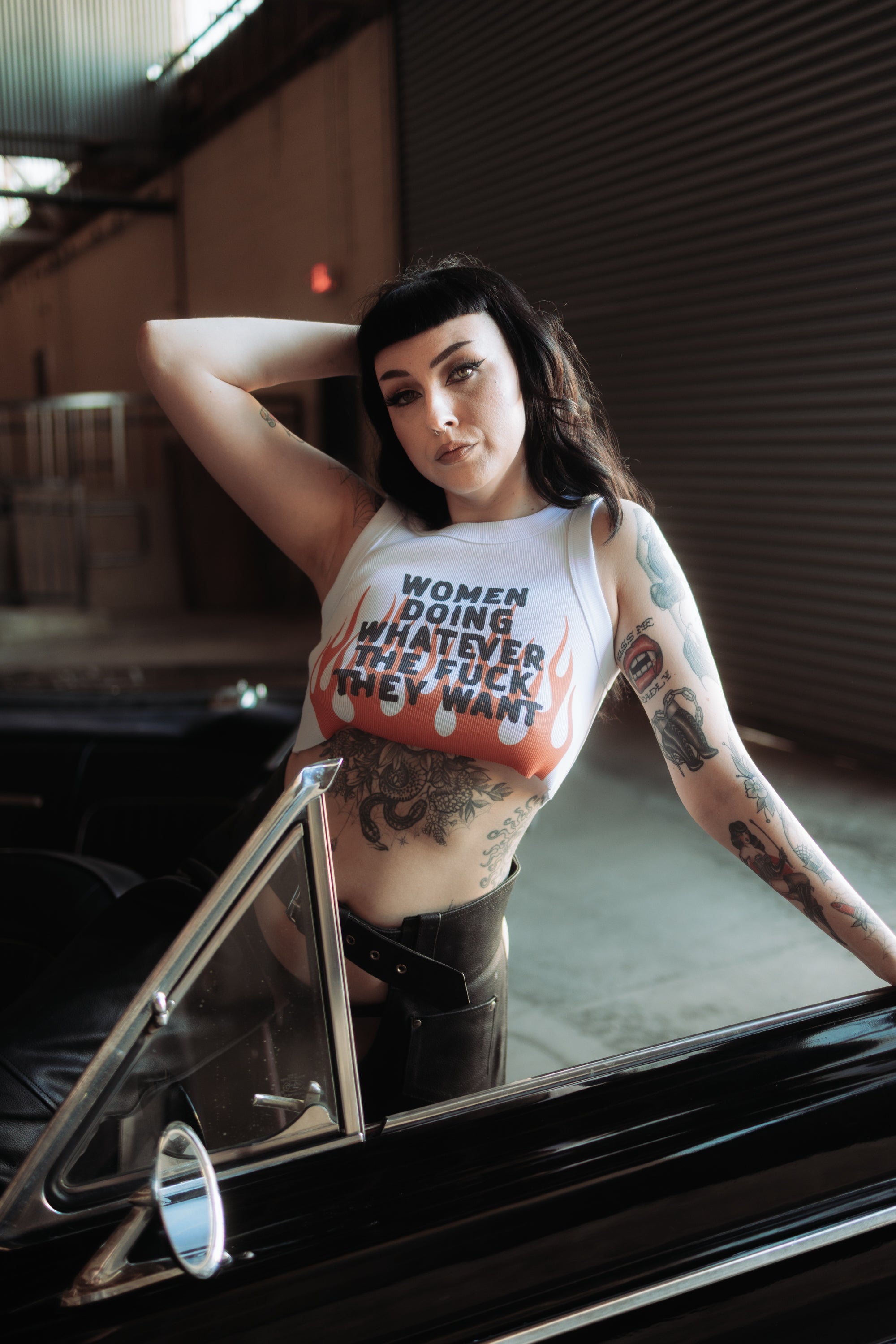 Women Doing Whatever Flame Crop Tank