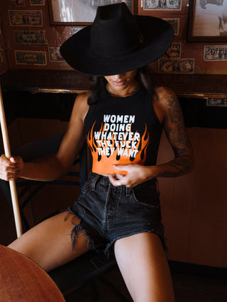 Women Doing Whatever Flame Crop Tank PREORDER